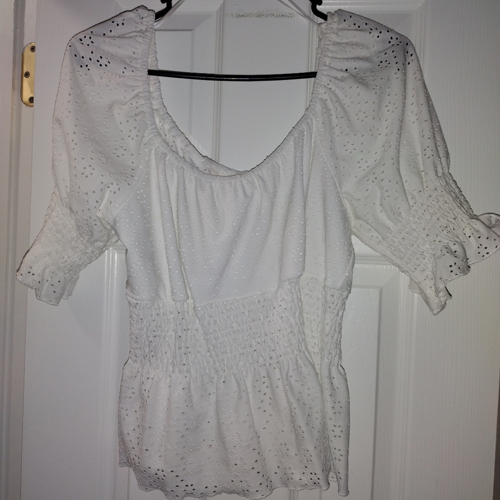 White Eyelet Women's Top